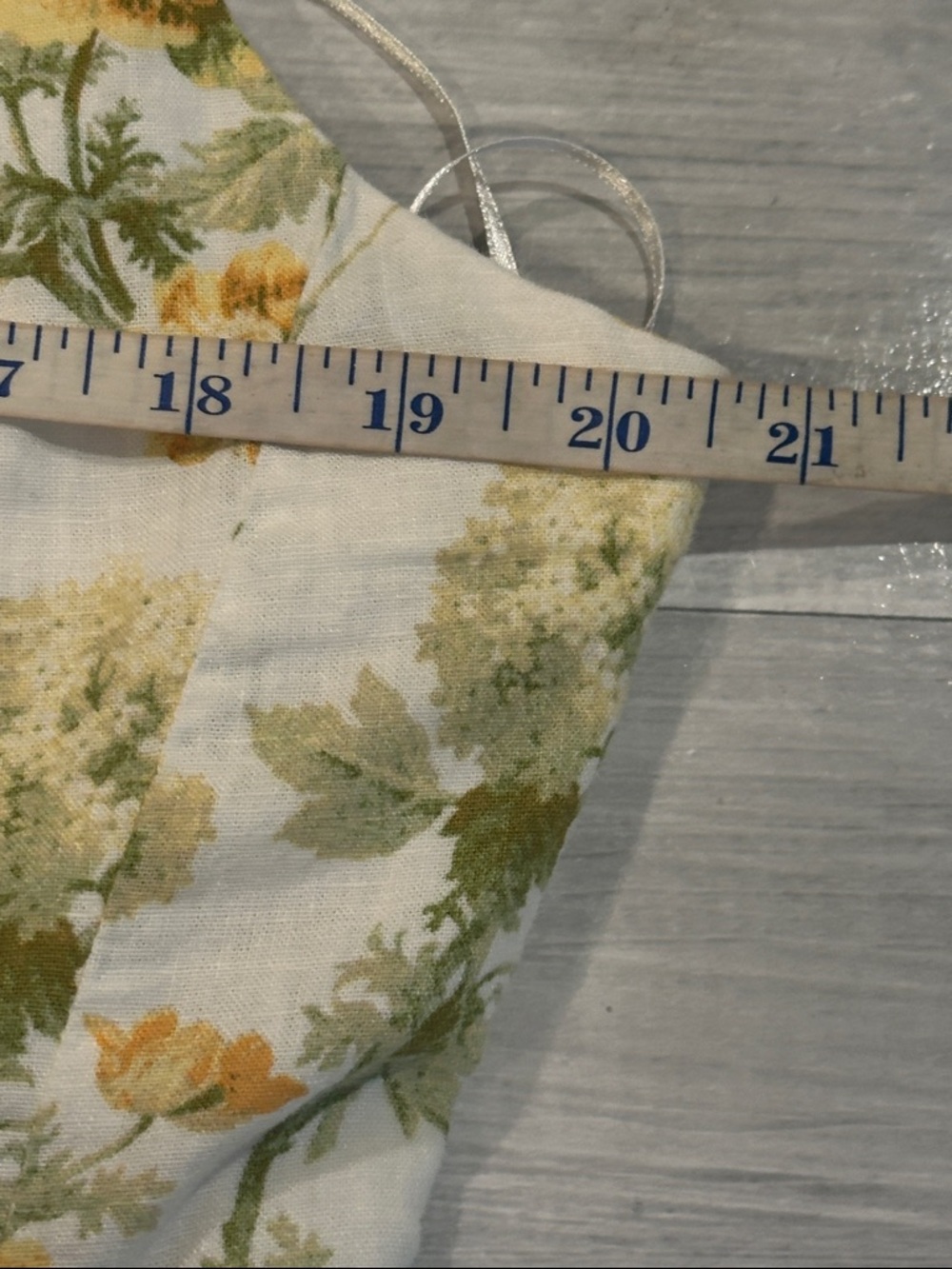 Laura Ashley Sz 14 VTG Floral Midi Dress White Yellow Cottage Square Neck • NEW! - Picture 10 of 12